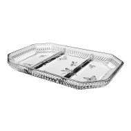 Petisqueira 21,5cm Por 14cm Com 3 Divisórias Pequenos Voadores Em Vidro